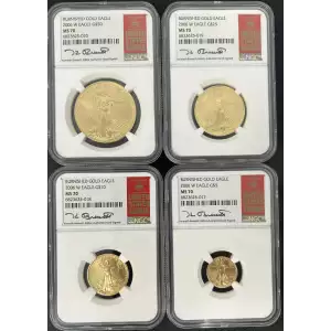 Burnished American Gold Eagle  4-Coin Set ($50, $25, $10, $5)