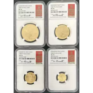Burnished American Gold Eagle  4-Coin Set ($50, $25, $10, $5)