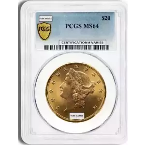 Liberty Head $20 (1849 - 1907) - PCGS - MS64 (3)