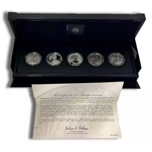 2011 American Silver Eagle 5-Coin 25th Anniversary Set w/ Box & COA