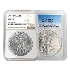 1 oz Silver Eagle NGC/PCGS MS-70 (Year Varies) (5)