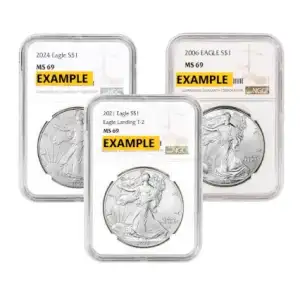 1 oz Silver Eagle NGC MS-69 (Year Varies) (2)