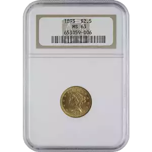 Liberty Head $2.5 (1840 - 1907) - NGC - MS63