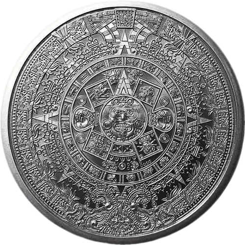 1 oz Aztec Calendar Silver Round - Image 2